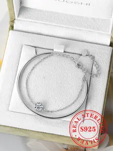 S925 sterling silver 1-carat single piece moissanite double-layer bracelet, exquisite chain and bracelet stacked women's bracelet, suitable for daily wear, vacation and dating occasions, and also a surprising exquisite small gift.