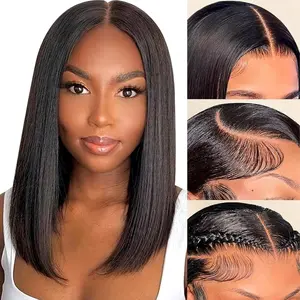 16 Inch Bob Wig Human Hair 13x4 Lace Front Wigs Human Hair Pre Plucked Straight Bob Wig 180% Density HD Lace Frontal 13x4 Glueless Wigs for Women