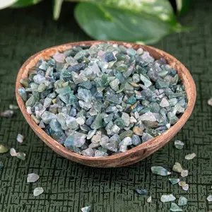 Down to Earth Green Moss Agate Crystal Chips 1lb.