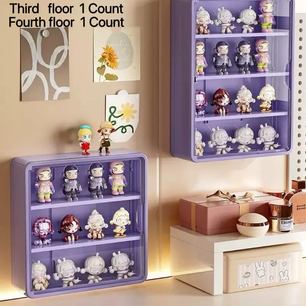 Large Wall-Mounted Display Shelf, 4-Tier Clear Acrylic Storage Box, Space-Saving Action Figure Holder, Display Cabinet Collectibles, Ideal Gift for Collectors & Fans