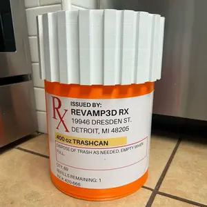Office Trash Can Pill Prescription Bottle