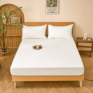 PUREFIBER 100% Natural Linen White Fitted Sheet Soft Breathable Bedding for Comfortable Sleep Eco-Friendly Durable Long-Lasting All-Season Comfort