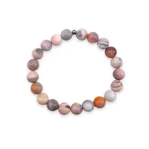 Harmony & Healing - Pink Botswana Agate Stacker Bracelet
