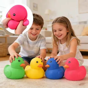 Colorful Rubber Duck Squeeze Toys, Soft Slow Rising Squishy Ducks, Anxiety Relief Fidget Toys for Kids & Adults, Ideal for Party Favors, Birthday Gifts, Classroom Rewards