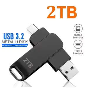 2TB USB 3.2 Flash Drives High Speed metal u disk Transfer Metal Pendrive Memory Card Pendrive Flash Disk Memoria Waterproof Stick