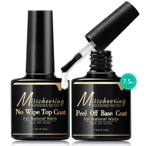 3Pcs/2Pcs 7.5ml Builder Nail Gel with No Wipe Top Coat Gel Nail Polish and Base Coat Set for Nails Shine Finish and Long Lasting Nail Protection UV/LED Lamp Needed Gifts for Women