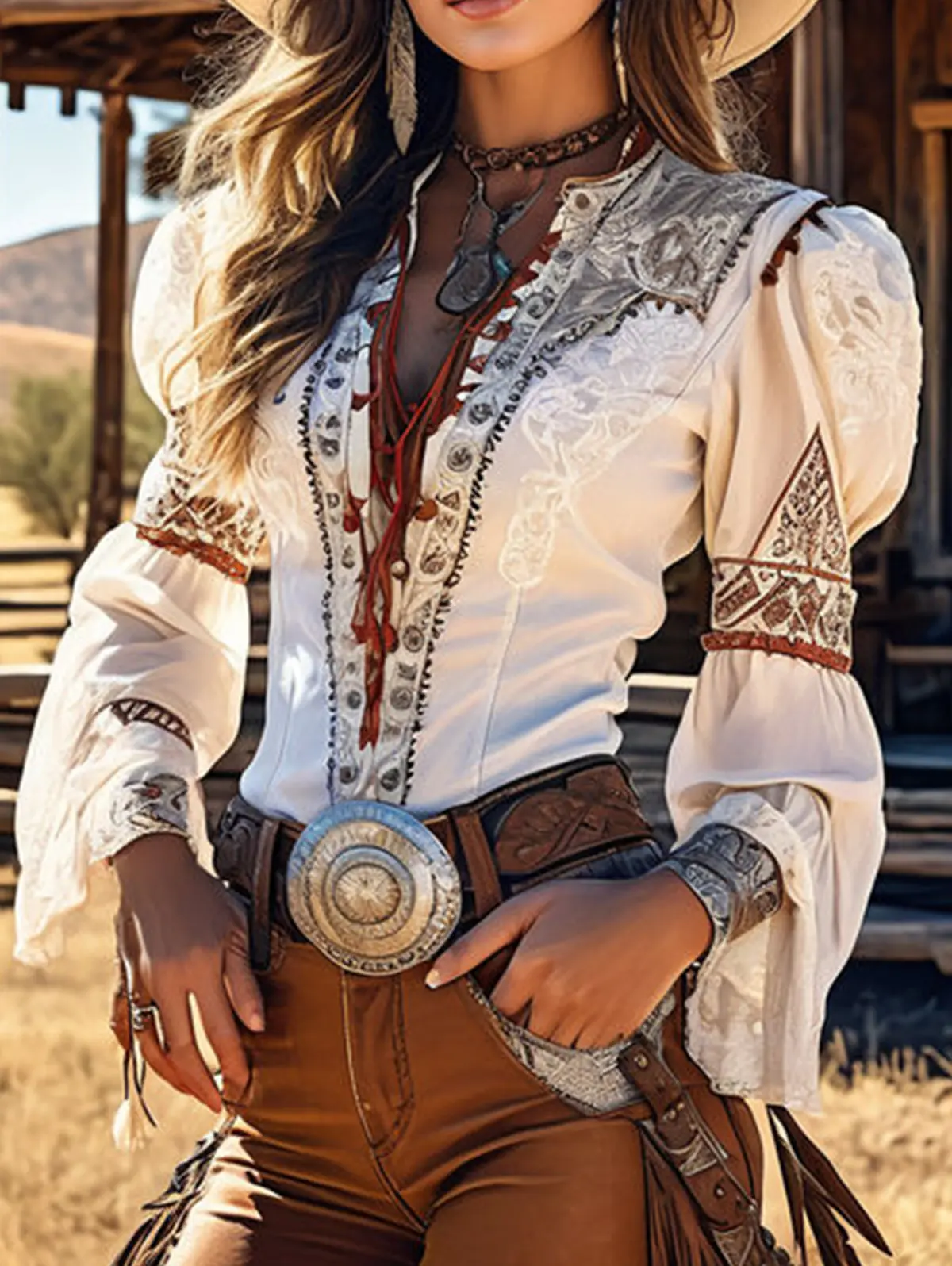 SavannaFairy Victorian-Inspired Lace-Up Blouse with Floral Embroidery – Elegant Satin Long Sleeve Top, Vintage Chic, Feminine Design