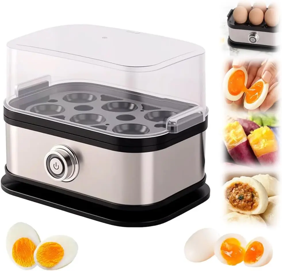 Rapid Smart Egg Cooker with Auto Shut, New Eggs Cooker Electric 6 Egg Capacity, Hard Boiled, Medium, Soft Boiled Egg Cooker, Egg Boiler With Auto Shut-Off (1PCS)