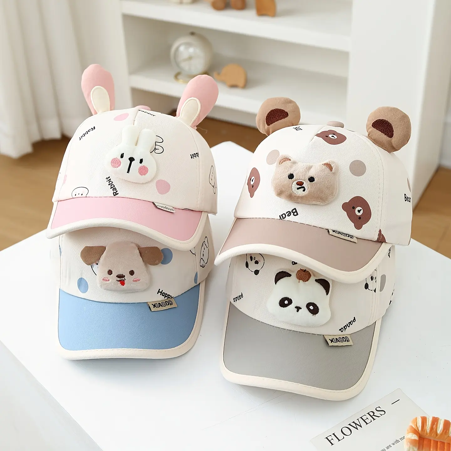 A Cap for Spring And Autumn, Suitable for Boys And Girls, Featuring a Cute Animal Design And a Hard-Brimmed Baseball Style, Perfect for Outdoor Travel for Kids Aged 2 to 5