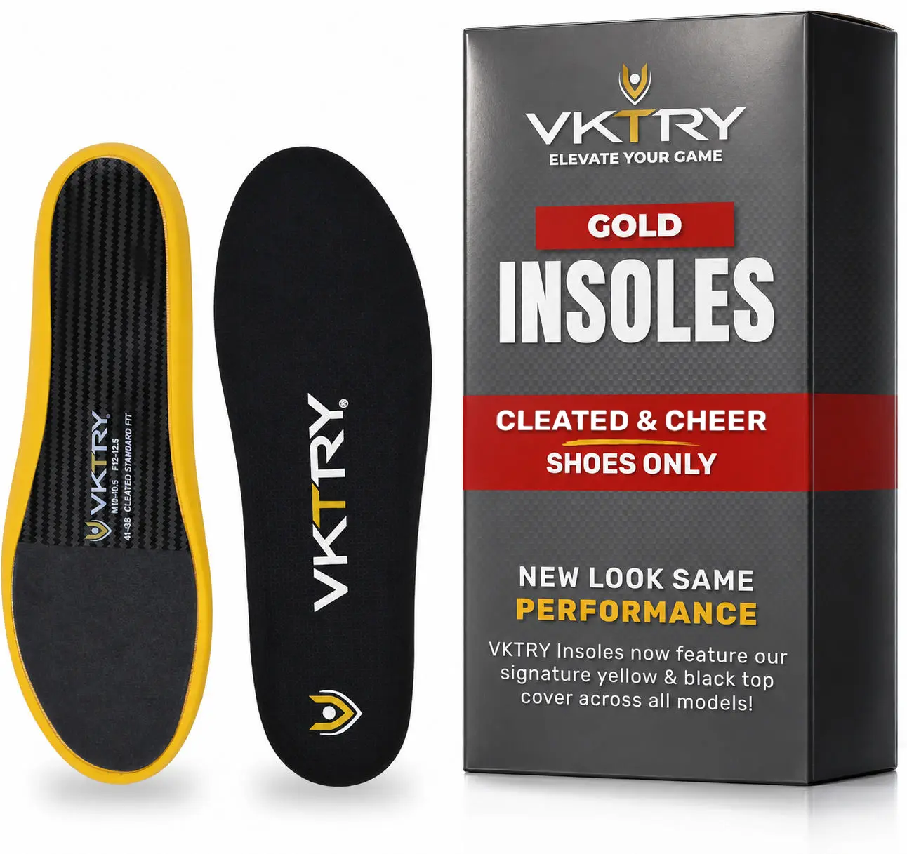 VKTRY Baseball Gold Carbon Fiber Performance Insoles