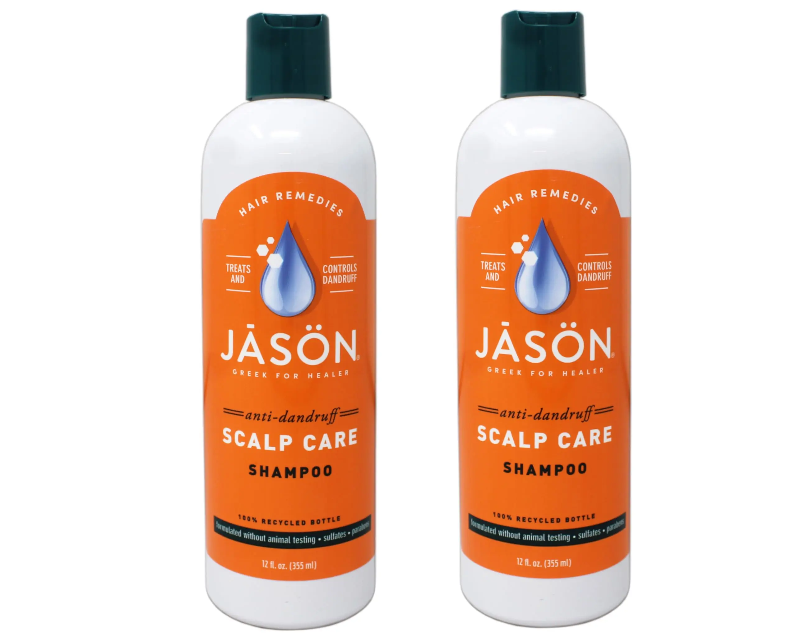 Jason Dandruff Relief Treatment Shampoo, Soothing Haircare for Dry, Itchy Scalp, Gentle Cleanser, 12 oz Bottle, Value Pack of 2