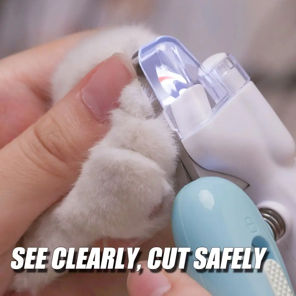 Pet Claw Nail Clipper with LED Light Technology, Dog Cat Rabbit Safe Toenail Trimmer, Stainless Steel Sharp Scissors, Grooming Tool for Puppy Kitten All Breeds