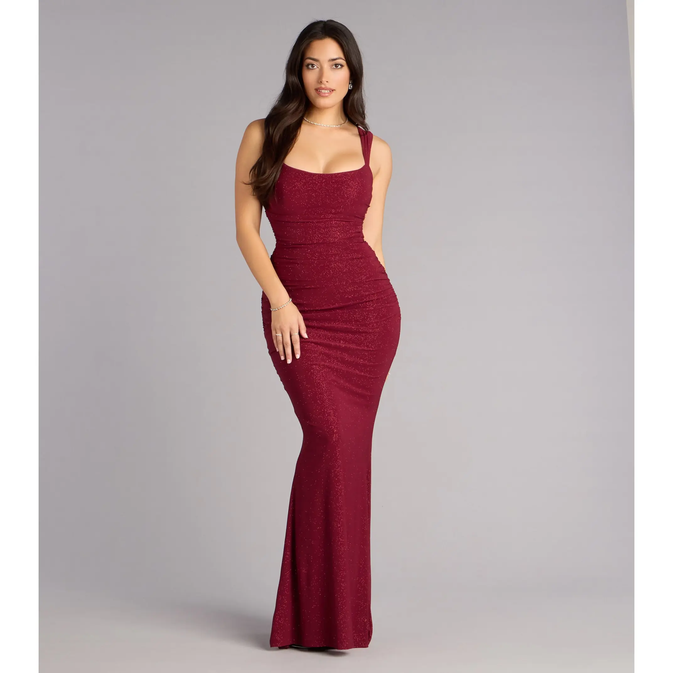 glitter knot dress Glitzy Status One-Shoulder Glitter Knit Mini Dress main image 1