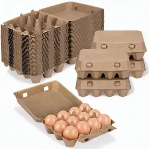 20 Pack Bulk 3x4 Egg Cartons, Sturdy Natural Pulp Egg Storage Containers Holder Perfect for Storing Extra Eggs