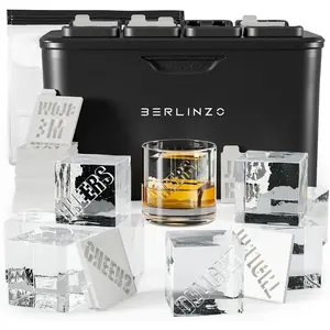 Premium clear ice cube maker large 21inch crystal clear ice maker for whiskey cocktails easytoremove ice cubes mold storage bag 24 ice prints included 8 square ice cube maker