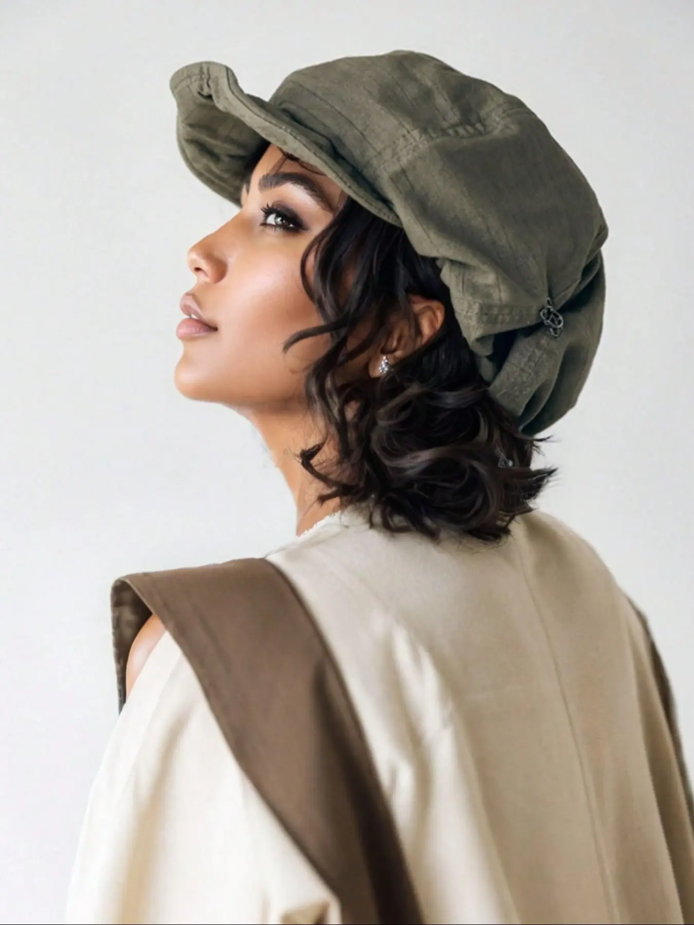 Minimalist Japanese Art Beret Hat, Women
