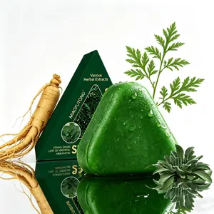 Anti hair loss shampoo, Usman herb and Oriental cypress leaf triangle shampoo bar for preventing hair loss and reversing white hair