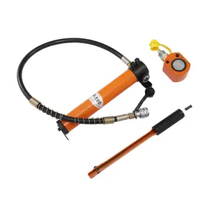 70Mpa 10T Manual Hydraulic Pump Steel 350CC Oil Reserve 1m Hose For Punches Cutting Machines Cylinders