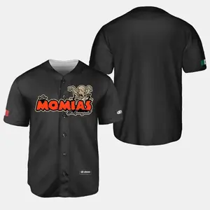 (BLACK) LAS MOMIAS DE GUANAJUATO Baseball Jersey, Mexico Jersey for Men Women Youth And Kids, Mexico Baseball Shirt, Hiphop Jersey, All-Over Print Baseball Jersey #2