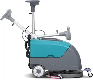 KARHDIR C5 Walk-Behind Commercial Floor Scrubber Machine, 16" Cleaning Width, 500W Motor, 11 Gal Recovery Tank, 24" Suction Width, Brush Speed 200 RPM, 24,000 Sqft/h Coverage, Complete Set of Parts.