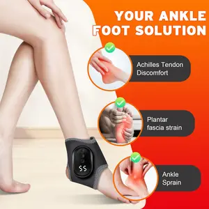 Two-In-One Heated Foot Massager, Vibration Heat Therapy, Adjustable Ankle Massage, Breathable Fabric, USB Charging, Home and Office Use, Foot Spa Machine