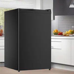 Compact Mini Fridge with Freezer, 4.3 Cu.Ft Single Door Refrigerator with Adjustable Temperature, Removable Shelves & Crisper Drawer, Energy Efficient Small Fridge for Bedroom, Office
