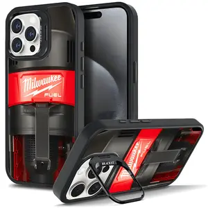 For iPhone 17 16 15 14 13 12 PRO MAX PLUS,AIR Hard TPU Metal Lens Frame with Stand Gift Shockproof Protection Anti-drop Protection Mobile Phone Case Shell