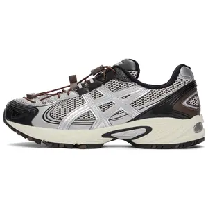 ASICS Gel-Kahana TR V4 Unisex Low-Top Lifestyle Sneakers in Liquid Silver and Coffee Black, Durable Lightweight Comfortable Trending Shoes, House White Official Shoes to Get / Maison Mihara