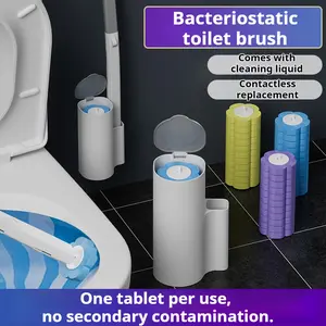 Home Essentials Disposable Toilet Brush Set-Includes 24 Disposable Replacement Heads+Toilet Brush+Wall-Mounted Toilet Caddy,Easy to Use,Thorough Cleaning,Antibacterial,Deodorizing,Dispose After Use,No Secondary Contamination,cleaning supplies and tools