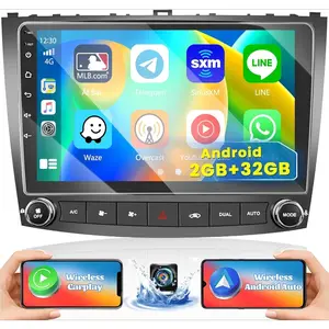 RIMOODY 10.1'' Android 15 Car Video Player with Carplay Touchscreen for 2005-2012 IS200 IS220 IS250 IS300 IS350, Wireless CarPlay, Android Auto, GPS, WiFi, EQ DSP, FM RDS, Bluetooth, SWC, Backup Camera, Father's Day Gift