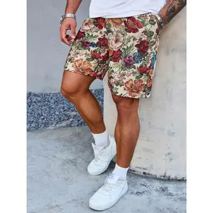 Vibrant Floral Tapestry Shorts | Multicolor Aesthetic Woven Bottoms