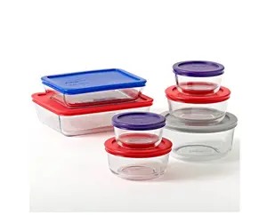 Pyrex Simply Store Glass Storage Container Set with Lids, 14 Piece