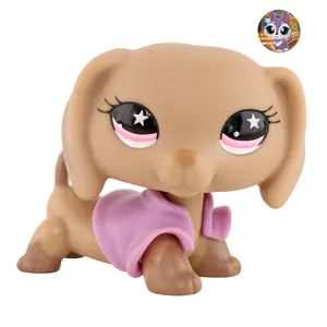 Pet Shop Collectible Animal Action Figures Bobble Head Dachshund Dog Play Pack
