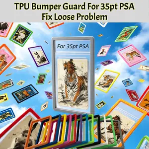1pc TPU Bumper Guard for PSA 35PT Graded Card Slab, Anti-Scratch Shockproof Protective Sleeve, Non-Slip Frame for PCG TCG Sports Star Games Cartoons Trading Card Slab, Multi-Color Options for Collectors