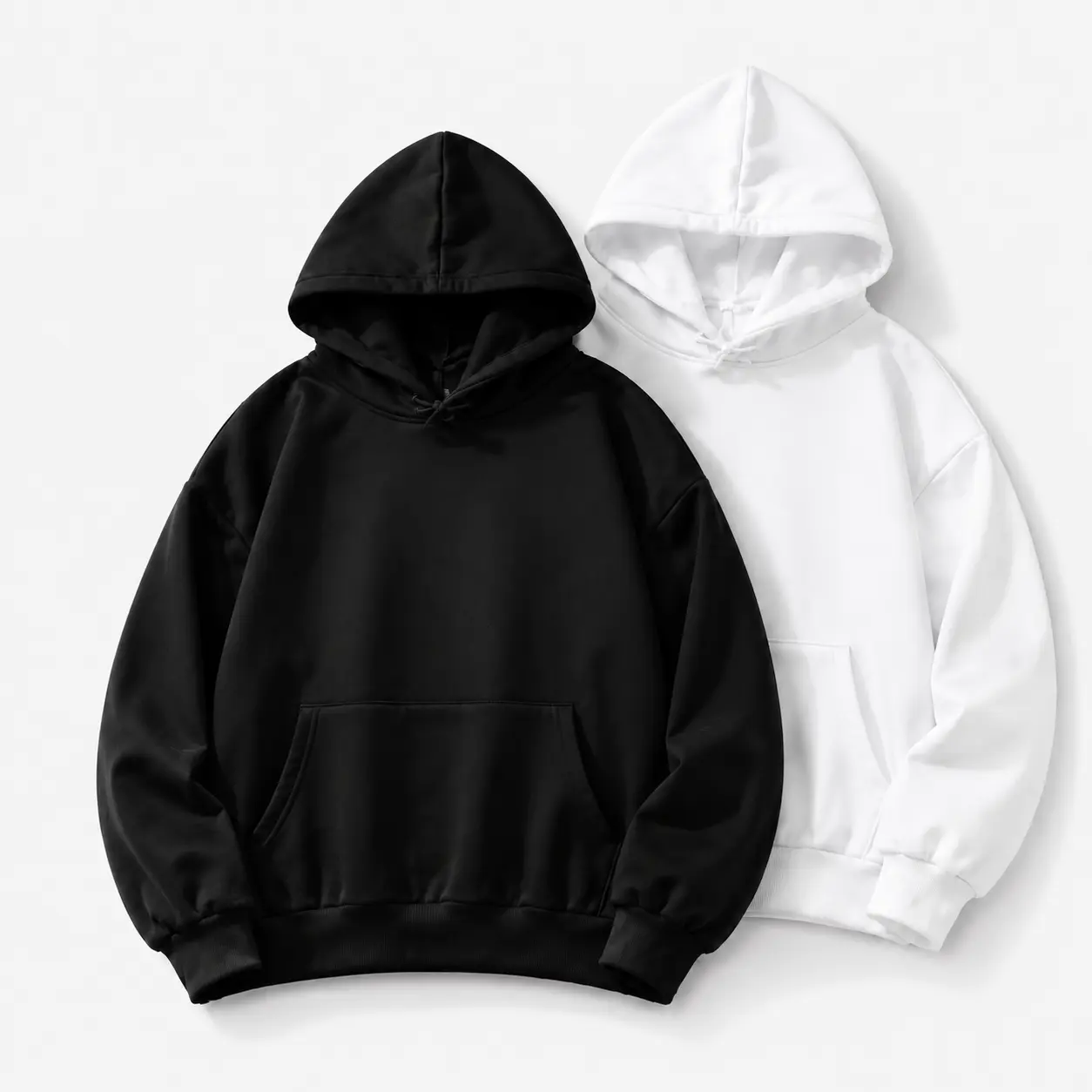 1-2 Pack Men's Hoodie Cotton Blend Long Sleeve Pullover Regular Fit Soft Breathable Durable Everyday Comfort Machine Washable Casual Outdoor Urban Street Wear Black Beige