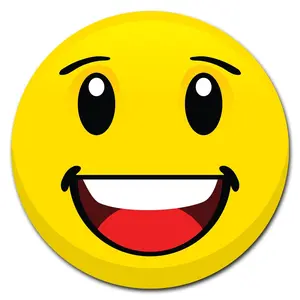 SignMission  Circular Rigid Plastic Sign for 12 in. Tall - Emoji Yellow Smiling