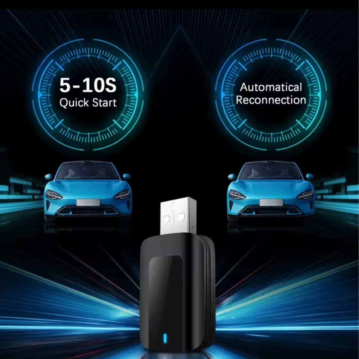 2in1 Wired to Wireless CarPlay Android Auto Adapter for OEM Car Stereo ...