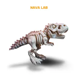 T-Rex 3D Print Figurine with Articulated Joints | Colorful Character Decor | Gaming Setup & Home Display