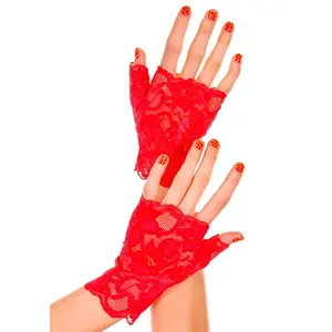 Red Lace Fingerless Gloves