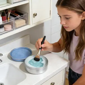 Two color optional makeup brush / beauty sponges, and powder puffs cleaning soap, super decontamination ability, mild ingredients, dense foam, more thorough cleaning  shipping  free,  Fluffy, Silicone brand sample products love gift