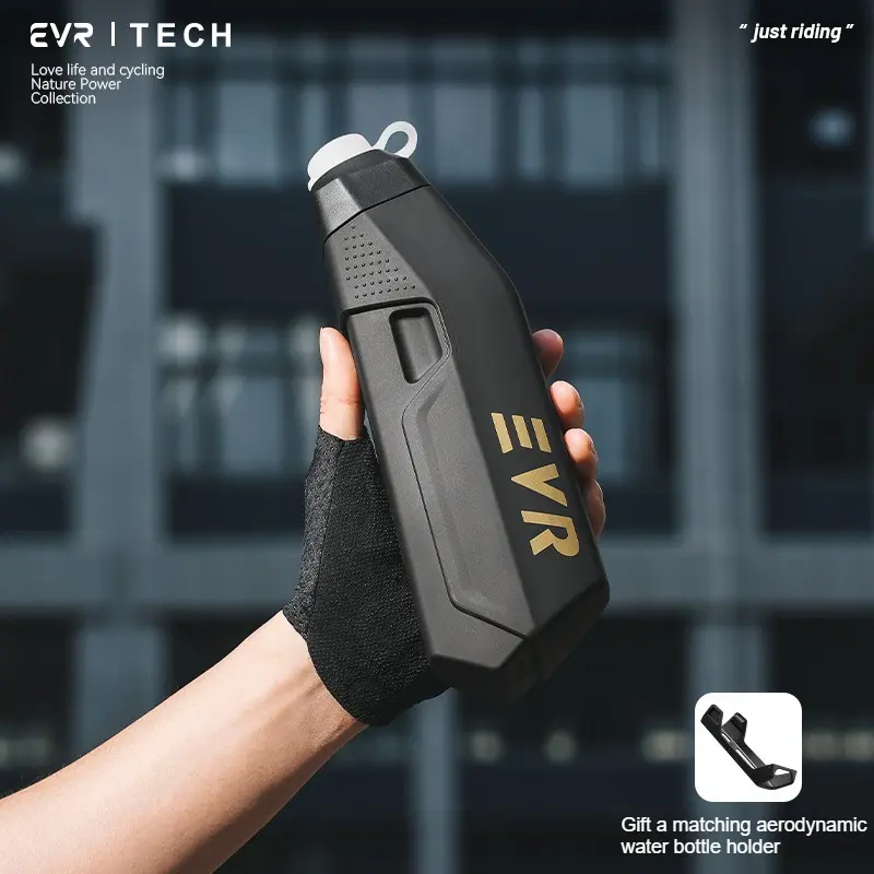 EVR Cycling Pneumatic Water Bottle Holder Set, Large-Capacity Squeeze Bottle for Road Bikes, Bike, Ebike Accessories, Bicycle Accessories, Unisex Summer Design (Model No.: 913)