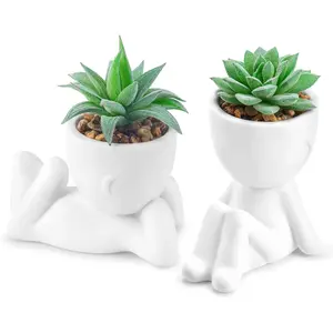Set of 2 Fake Plants Artificial Succulent Plants for Office Desk Accessories Bathroom Home Room Aesthetic Decor Indoor