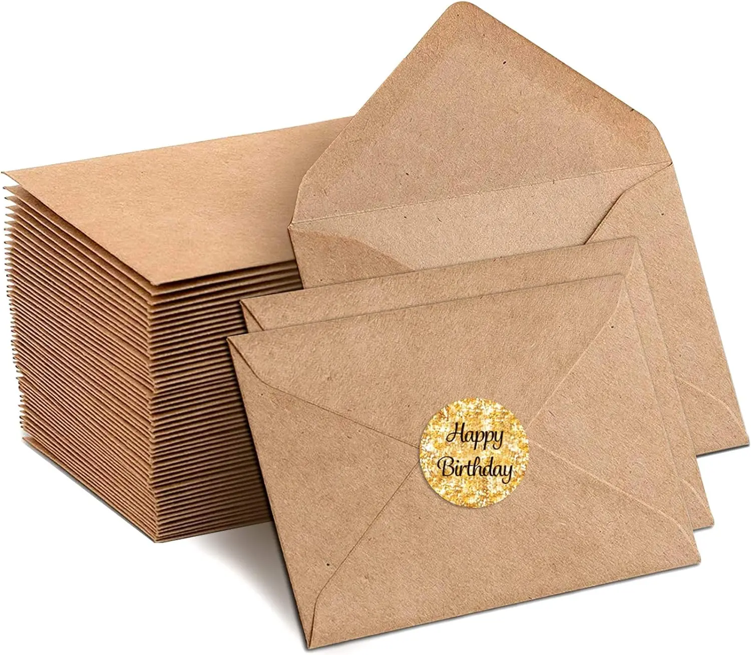 100 Pack Invitation Envelopes-A7 Brown Kraft Invitation Envelopes Used for 5x7 Cards Used for Weddings,Invitations, Baby shower, Office