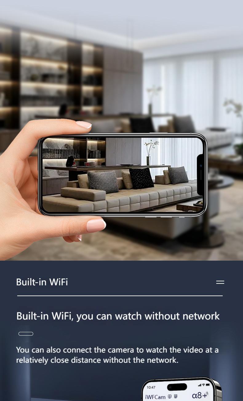 Mini HD WiFi Wireless Remote Night Vision Camera / Night Vision Action Camera, Basic style wifi