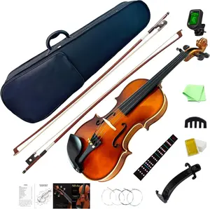 Silvio Premium Solid Wood Violin 4/4 Set for Beginners with Full Accessories & Quality Check Handmade Maple & Spruce Wood