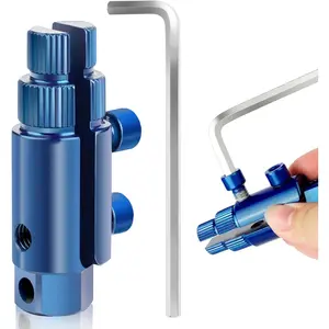 Broken Pipe Extractor Tool, Stripped Screw Extractor Set for Thread Valve Stripped Tap, Adjustable Heavy Duty Steel Bolt Extractor Kit for 0.5-1" Pipe Threading Tool (Blue, with Hex Wrench)