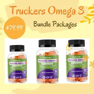 3 PACK BUNDLE Truckers-Omega 3: Fuel Your Journey - Omega-3 Fatty Acids, Vitamins, and Minerals for Heart Health, Brain Function, and Joint Mobility