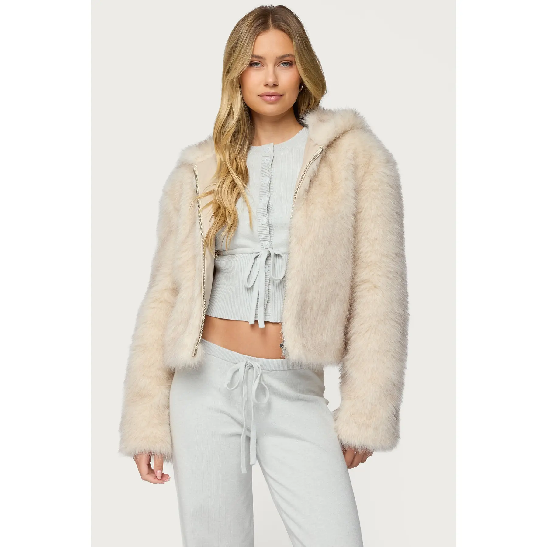 Beyonca Hooded Faux Fur Jacket Beyonca Hooded Faux Fur Jacket