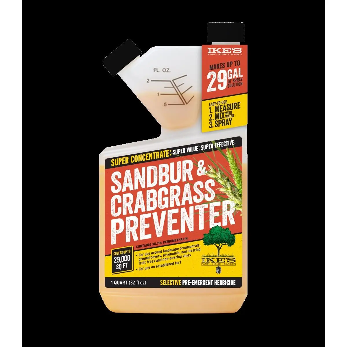 IKES  Sandbur & Crabgrass Preventer - 1 gal, Broad Control, Weed Stopper
