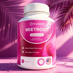 3X Rosabella Organic Beet Root Capsules - 1300mg Beet Root Powder Aids Healthy Circulation & Vitality, Non-GMO, Beet Root Supplement - 60 Capsules, 30-Day Supply.Disclaimer: Not FDA‑approved, only for nutritional supplementation.